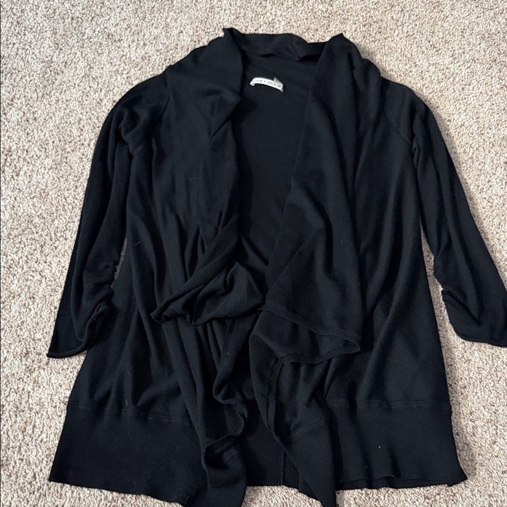 Alice + Olivia Black Cardigan wool + cashmere blend size medium